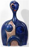 Lot #2047, ANTHONY QUINN, HAND PAINTED WOOD FIGURAL SCULPTURE, MODERN, H 31", W 20"