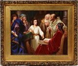 Lot #2045, KPM BERLIN PORCELAIN PLAQUE, 19TH C., 10" X 12 1/2", THE CHRIST CHILD IN THE TEMPLE WITH THE ELDERS