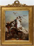 Lot #2044, KPM BERLIN PAINTING ON PORCELAIN, 11" X 9", NAPOLEON AT BATTLE