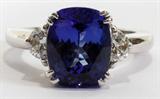 Lot #2061, 4.33 CT TANZANITE & .50CT DIAMOND RING, SIZE 6