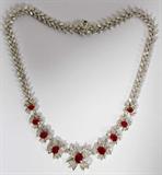 Lot #2058, 13.00 CT. RUBY & 20.00 CT. DIAMOND RIVIERA NECKLACE, L 16"