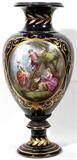 Lot #2072, SEVRES QUALITY HAND PAINTED PORCELAIN TALL VASE, CIRCA 1900, H 30", DIA 14"