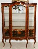 Lot #2145, VERNIS MARTIN STYLE TULIPWOOD VITRINE, H 65 1/2", W 45", D 16"