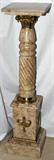 Lot #2148, FRENCH STYLE CARVED MARBLE PEDESTAL WITH ORMOLU, H 43", W 11", L 11"