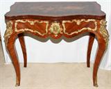Lot #2147, LOUIS XV STYLE FRUITWOOD GAMES TABLE WITH ORMOLU, H 32", W 38", L 18 1/2" (CLOSED)