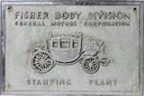Lot#10, 'FISHER BODY DIVISION, METAL PLAQUE, GENERAL MOTORS CORPORATION STAMPING PLANT', H 20", W 30"