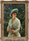 Lot#15, G. H. BARRABLE (BRITISH, DIED 1887), OIL ON CANVAS, 36" X 24", 'THOUGHTS FAR AWAY'