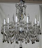 Lot#18, TWELVE LIGHT CUT CRYSTAL CHANDELIER, H 58", DIA 37"