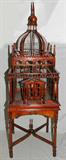 Lot#52, MAHOGANY CARVED BIRD HOUSE, H 83", W 26 3/4", L 26 3/4"