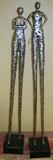 Lot#124, PALECEK PLATED METAL ABSTRACT SCULPTURES PAIR 60" & 58" MAN AND WOMAN
