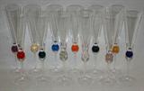 Lot#220, MURANO CUT CRYSTAL CHAMPAGNE FLUTES, 12 PCS., H 10"