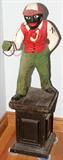 Lot#278, PAINTED CAST IRON FIGURAL HITCHING POST, C1900,, H 39"