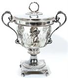 Lot#1001, DESIREE TOUSSAINT LEGRAND .950 SILVER & CRYSTAL COVERED URN, C. 1818-1834, H 8 1/2", W 7 1/4"
