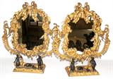 Lot#1003, FRENCH GILT BRONZE MIRRORS, 19TH CENTURY, PAIR, H 18 1/4", W 16"