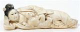 Lot#1063, CHINESE CARVED IVORY DOCTOR'S MODEL WITH NURSING BABY, L 5 1/2"