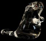 Lot#1077, STEUBEN GLASS BEAVER WITH GARNET EYES, H 4", L 4"