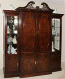 Lot#1128, MAHOGANY DISPLAY CABINET/ENTERTAINMENT CENTER