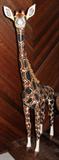 Lot#1178, HALI JONES, CARVED & PAINTED WOOD GIRAFFE, 1989, H 82", L 42"