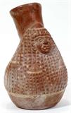 Lot#1188, PRE-COLUMBIAN POTTERY FIGURAL WATER VESSEL, H 8 1/2", W 5 1/2", D 4 1/2"