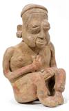 Lot#1189, PRE-COLUMBIAN POTTERY SEATED MALE FIGURE, H 7 1/2", W 5", D 4 1/2"