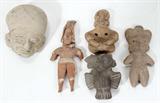 Lot#1201, PRE-COLUMBIAN POTTERY FIGURES, FIVE, L 2 1/2" - 4 1/2"