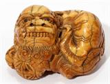 Lot#1304, CHINESE CARVED IVORY FOO LION, 19TH C., L 2"