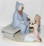 Lot#1312, LLADRO CINDERELLA & FAIRY GODMOTHER PORCELAIN FIGURE GROUP, H 9", W 8"