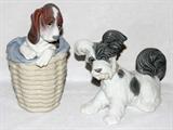 Lot#1318, LLADRO PORCELAIN FIGURES OF DOGS, TWO, H 6" - 8"