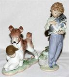 Lot#1322, LLADRO PORCELAIN FIGURES, TWO, H 5" & 8"