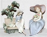 Lot#1327, LLADRO PORCELAIN FIGURES, TWO, H 8" & 9"
