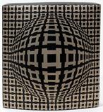 Lot#1349, ROSENTHAL STUDIO LINE OP ART VASE DESIGNED BY VICTOR VASARELY, H 11", W 10"