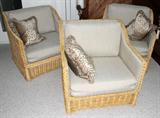 Lot#1388, BROWN JORDAN RATTAN ARMCHAIRS, SET OF FOUR, H 30", W 30"