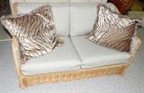 Lot#1389, BROWN JORDAN RATTAN SOFA, H 30", L 55"