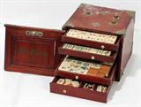 Lot#1586, CHINESE MAHJONG SET WITH (4) TRAYS, EARLY 20TH C., H 6", W 7"