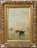 Lot#2009, IGNAZ UNTERBERGER [IT 1742-1797], OIL ON BOARD, 24" X 19", VENETIAN SCENE