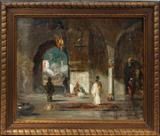 Lot#2015, DOUGLAS ARTHUR TEED (AMERICAN 1864-1929), OIL ON CANVAS, INTERIOR OF MOSQUE, 1923, 20" X 26"