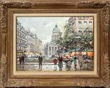 Lot#2024, ANTOINE BLANCHARD, OIL ON CANVAS, PLACE DU LUXEMBOURG, LE PANTHEON, 13" X 18"