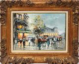 Lot#2025, ANTOINE BLANCHARD, OIL ON CANVAS, LA GARE DE EST BVD. STRASBOURG, 13" X 18"