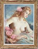 Lot#2030, MARIA SZANTHO (HUNGARIAN 1898-1984), OIL ON CANVAS, SEMI-NUDE YOUNG WOMAN, 31" X 24"