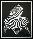 Lot#2046, VICTOR VASARELY (HUNGARIAN/FRENCH 1908-97), SILKSCREEN ON CAST PAPER, 1989, 36" X 30" IMAGE, "ZEBRA"