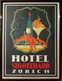 Lot#2055, OTTO BAUMBERGER, LITHOGRAPH ON PAPER, C. 1915, 36" X 50", HOTEL ST. GOTTARD