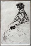 Lot#2057, JAMES ABBOTT MCNEILL WHISTLER (US 1834-1903), ETCHING AND DRYPOINT, "BIBI LALOUETTE", 1859, 9" X 6"