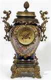 Lot#2058, FRENCH SEVRES PORCELAIN AND BRONZE CLOCK, H 17", W 11"