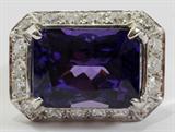 Lot#2074, 13.56CT TANZANITE & 1.50CT DIAMOND RING, SIZE 6