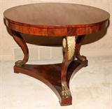 Lot#2078, MAHOGANY EMPIRE TABLE, 19TH.C., H 27 1/2", DIA 37"