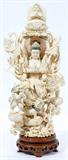 Lot#2133, INTRICATELY CARVED IVORY HINDU DEITY, H 11 1/2"