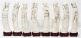 Lot#2134, CHINESE CARVED IVORY FIGURES OF IMMORTALS, EIGHT, H 12"