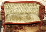 Lot#2155, LION CARVED MAHOGANY SETTEE, L 50"