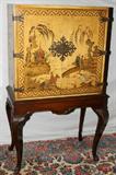 Lot#2158, CHINOISERIE PAINTED & WALNUT 2 DOOR CABINET, C 1930, H 59", L 35", D 20"