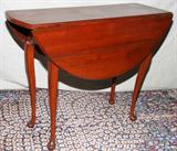 Lot#2163, QUEEN ANNE MAHOGANY DROP-LEAF TABLE, 18TH C., H 27", W 12", L 36"